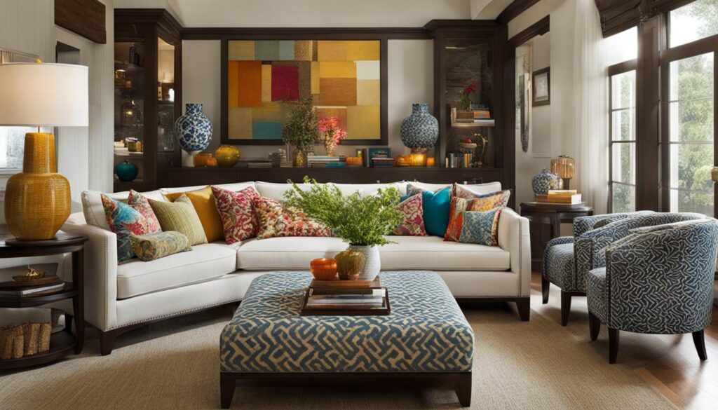 harmonious mix of prints and patterns in home decor