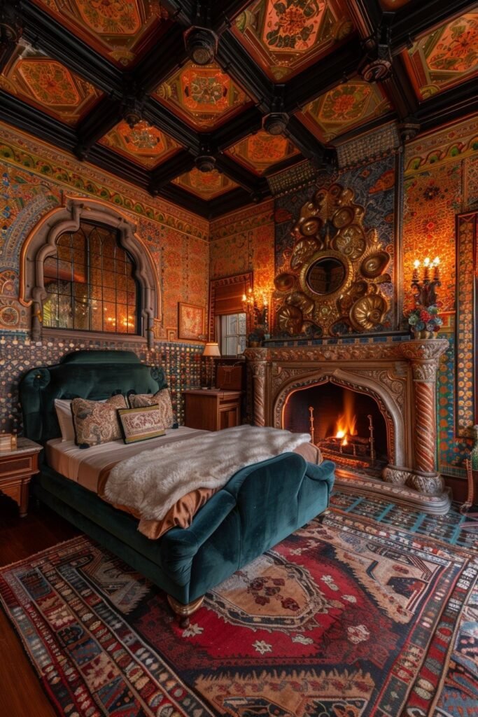 Mosaic Boho Fireplace Retreat