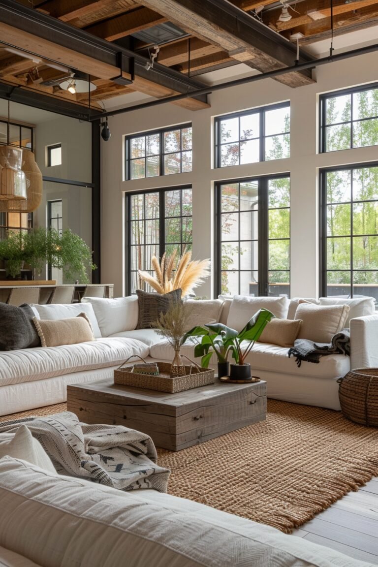 29 Industrial Living Room Ideas for Powerful Interiors - My Elegant Home - Exposed Metal Beams And Low Ceiling Living Room