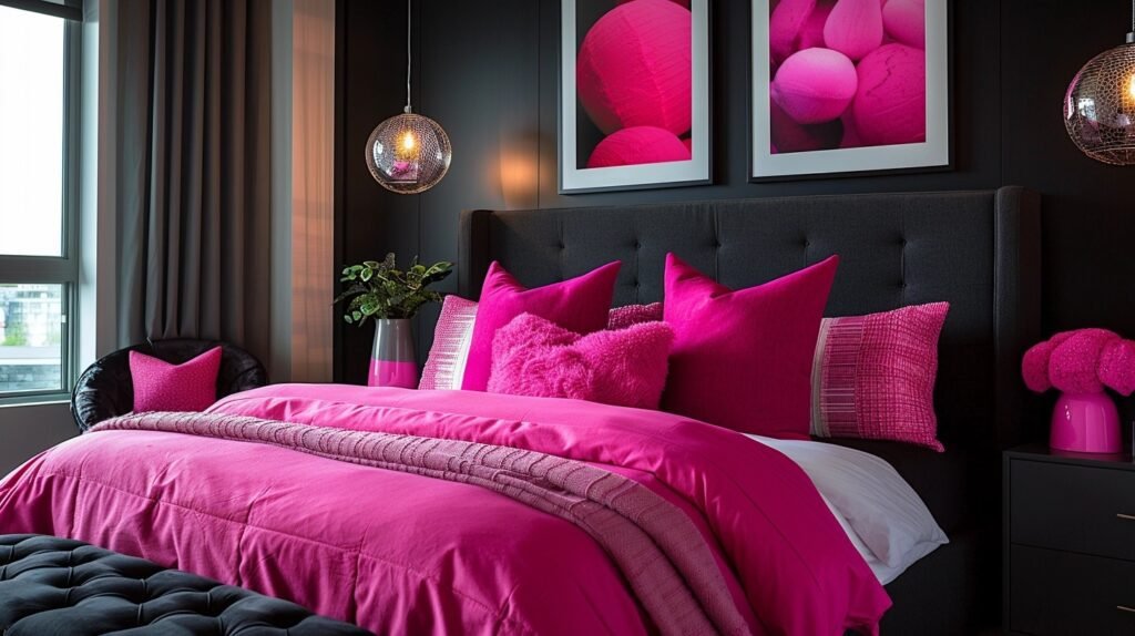 Pink and Black Bedrooms