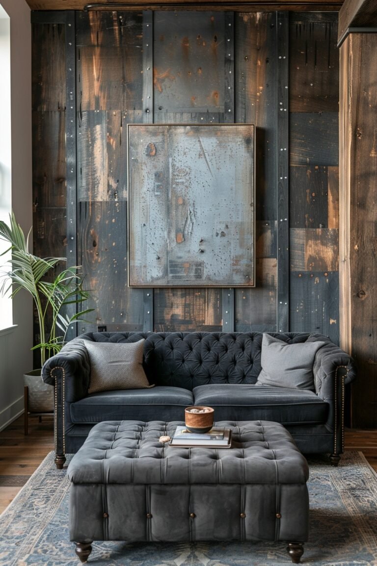29 Industrial Living Room Ideas for Powerful Interiors - My Elegant Home - Atomic Limitation Vertical Living Room Industrial Decor