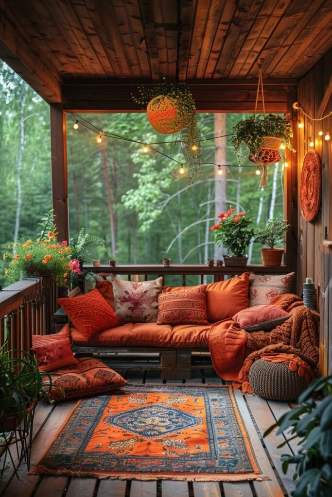 Serene Sunset Boho Porch