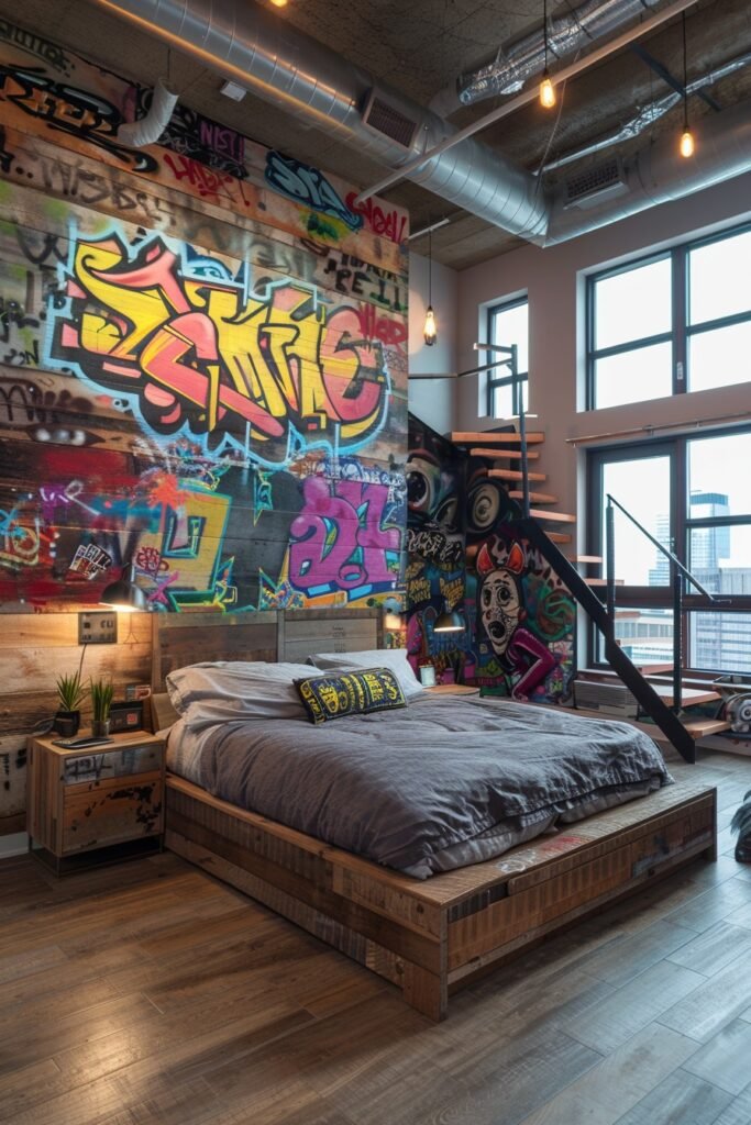 Street Art Chic Bedroom