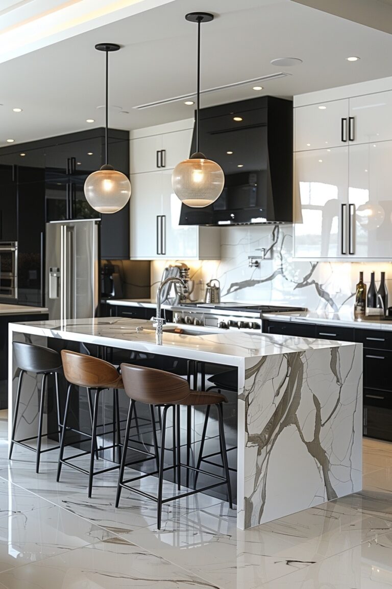 29 Black and White Modern Kitchen Ideas for a Chic Cooking Space - My Elegant Home