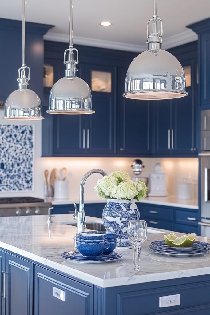 coastal preppy kitchen