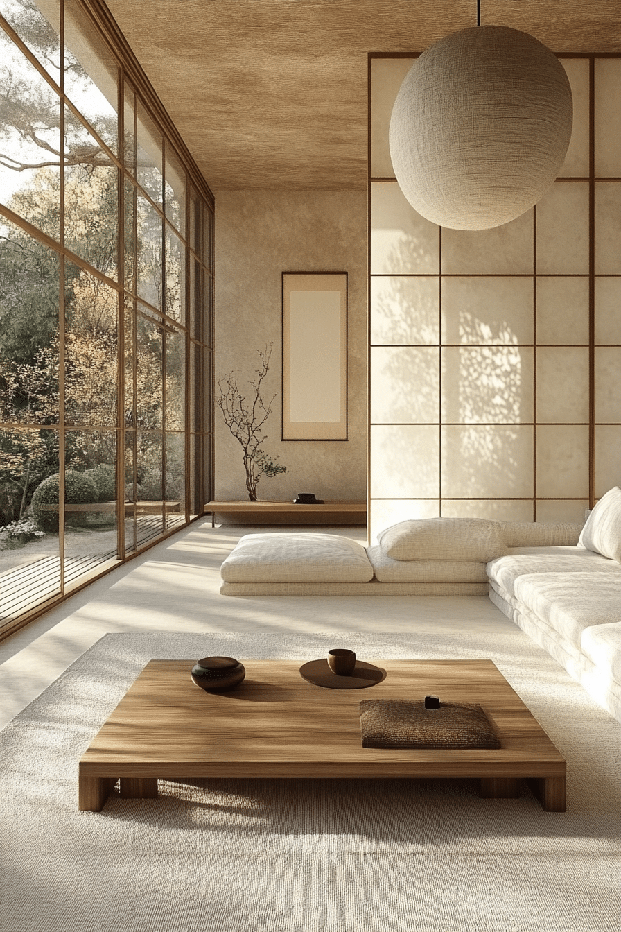 wabi sabi japandi living room
