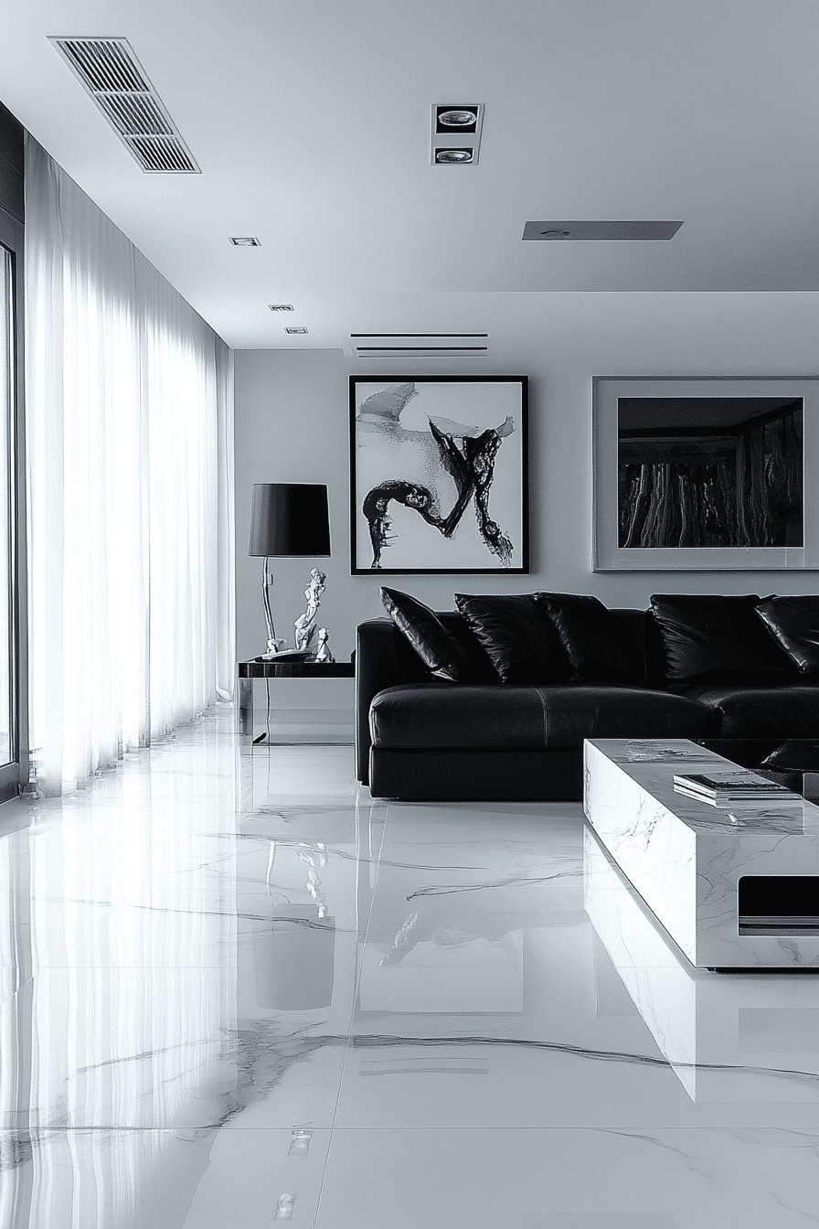 Black and white living room