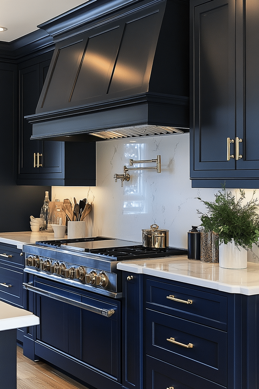 blue kitchen cabinets
