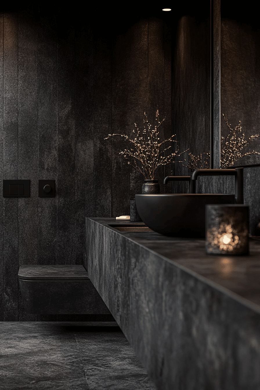 black bathroom