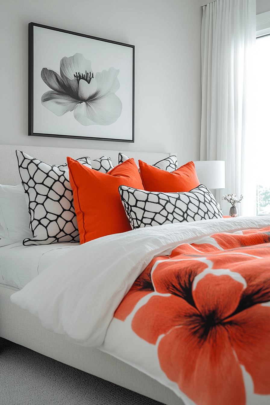 colorful minimalist bedroom