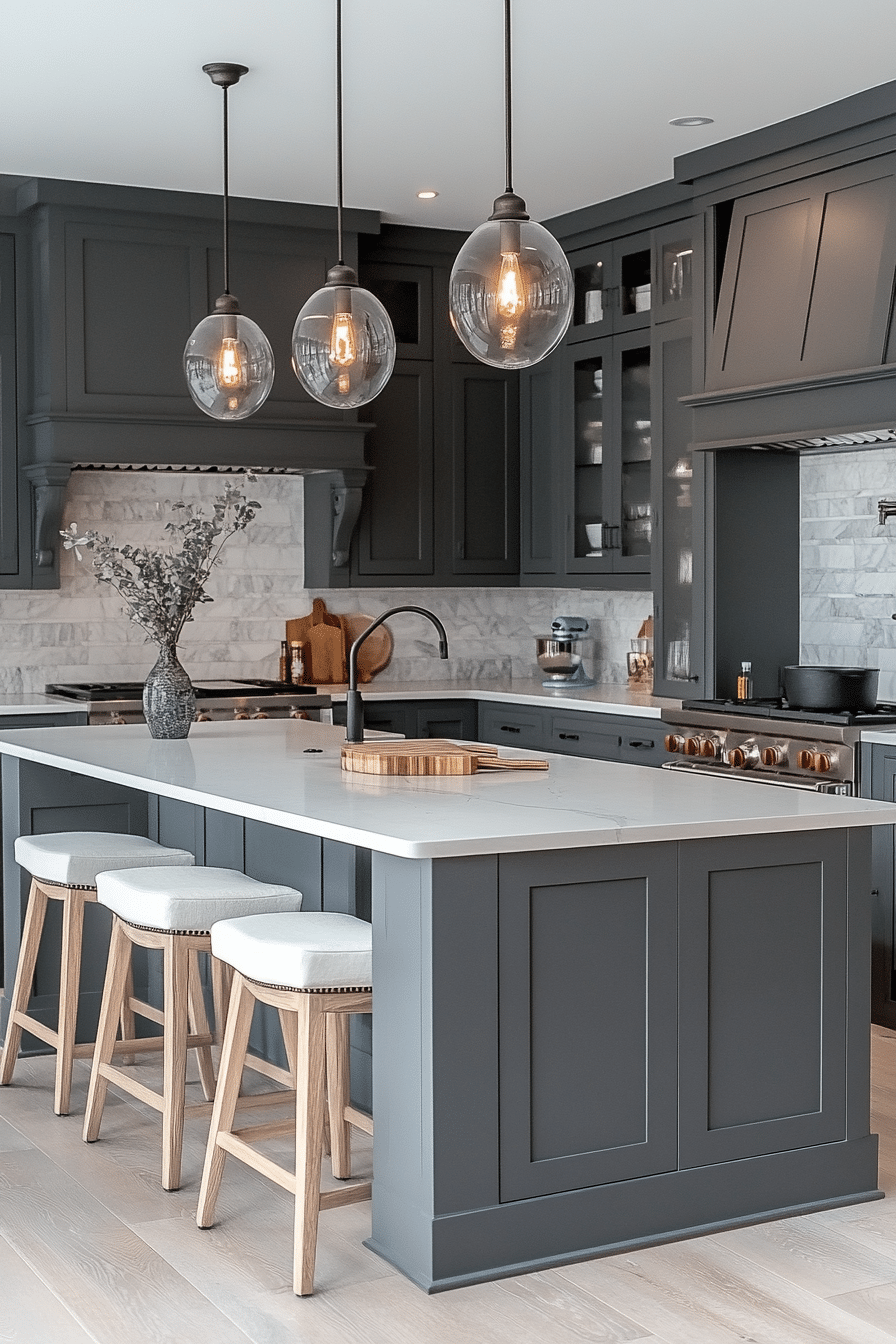 gray kitchen cabinets