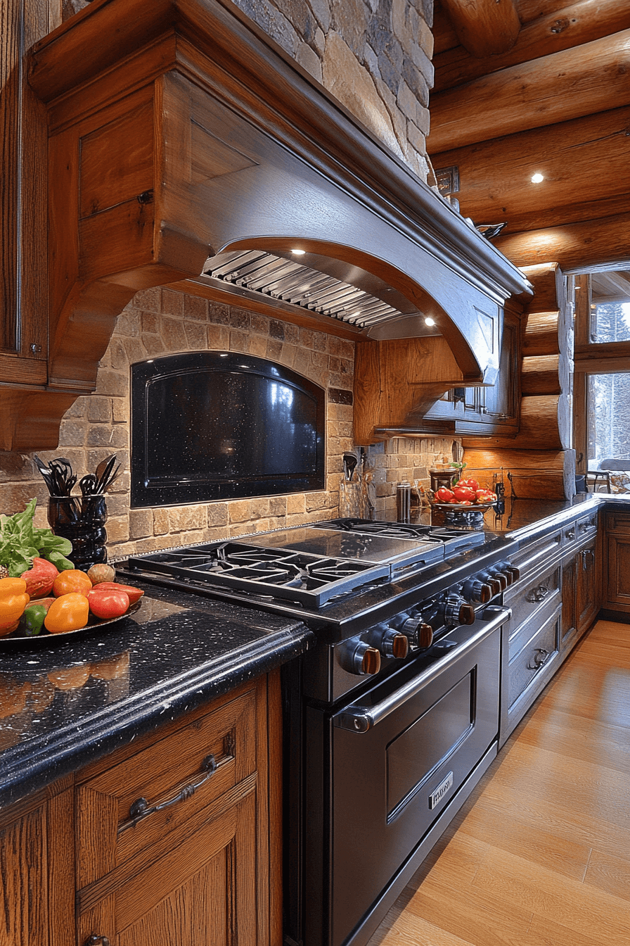 log home kitchens