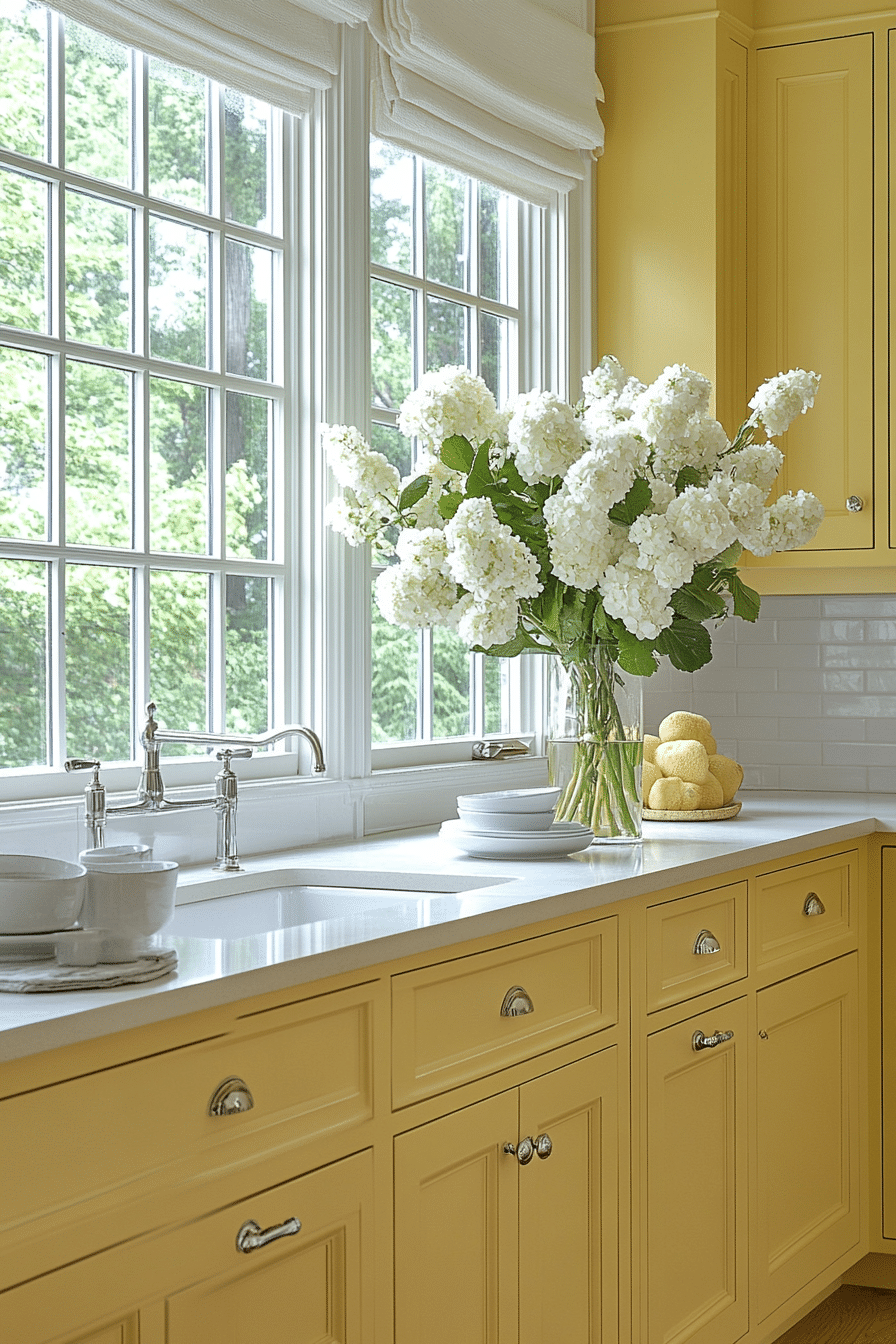 yellow kitchen cabinets
