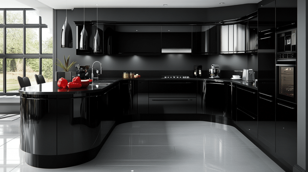 black kitchen cabinets
