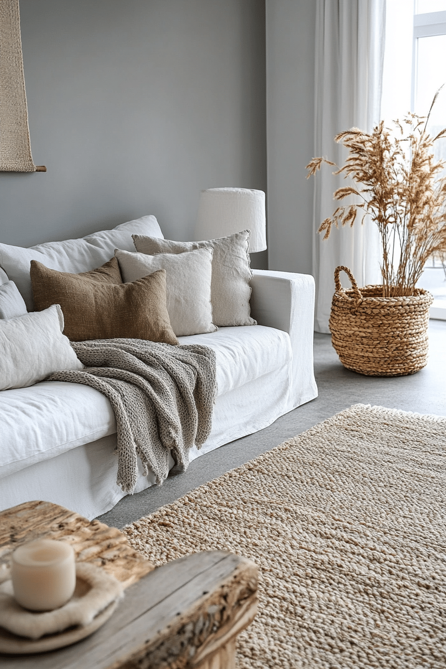 Grey and white interior design