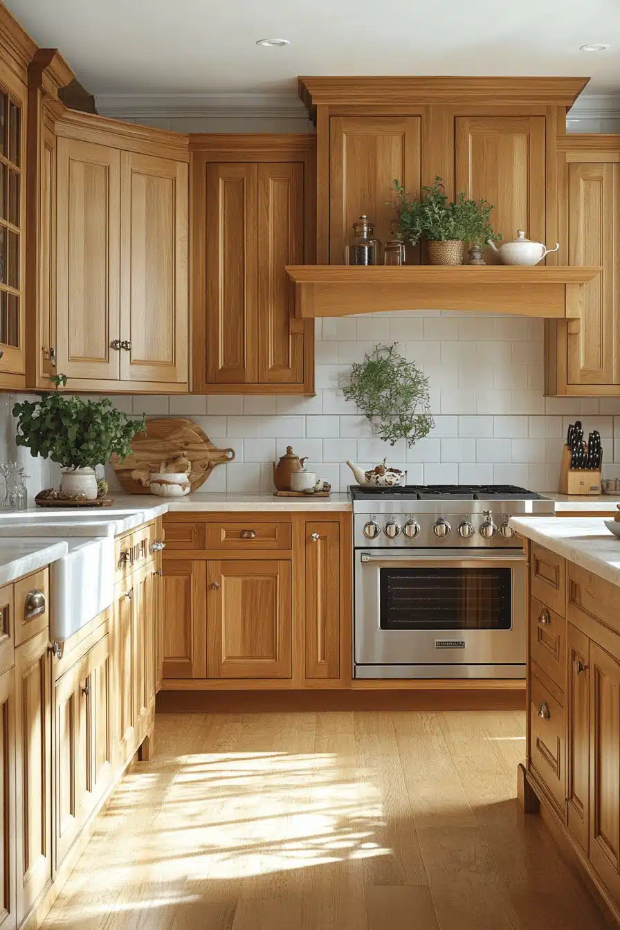 natural wood kitchen cabinets