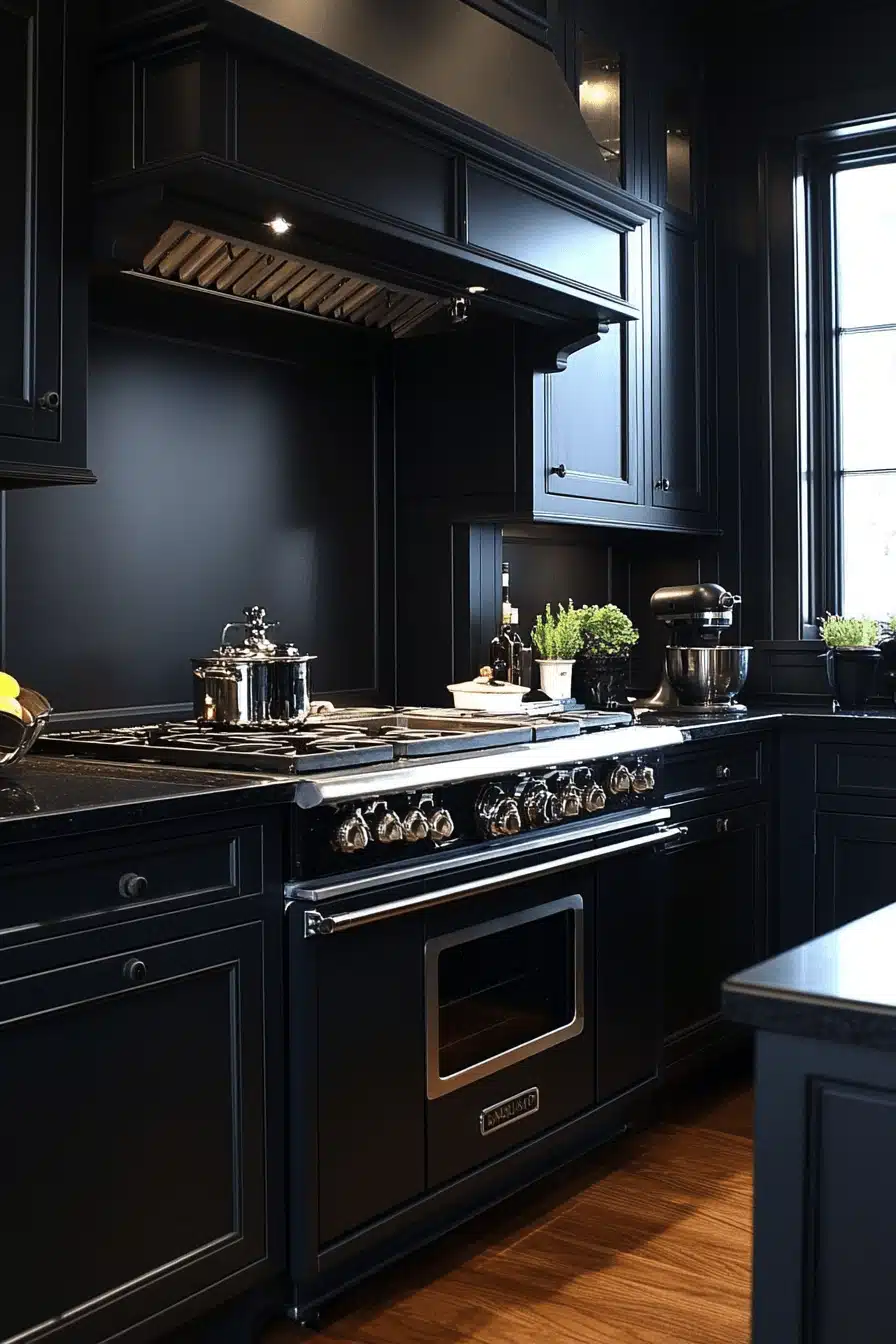 navy blue kitchen cabinets