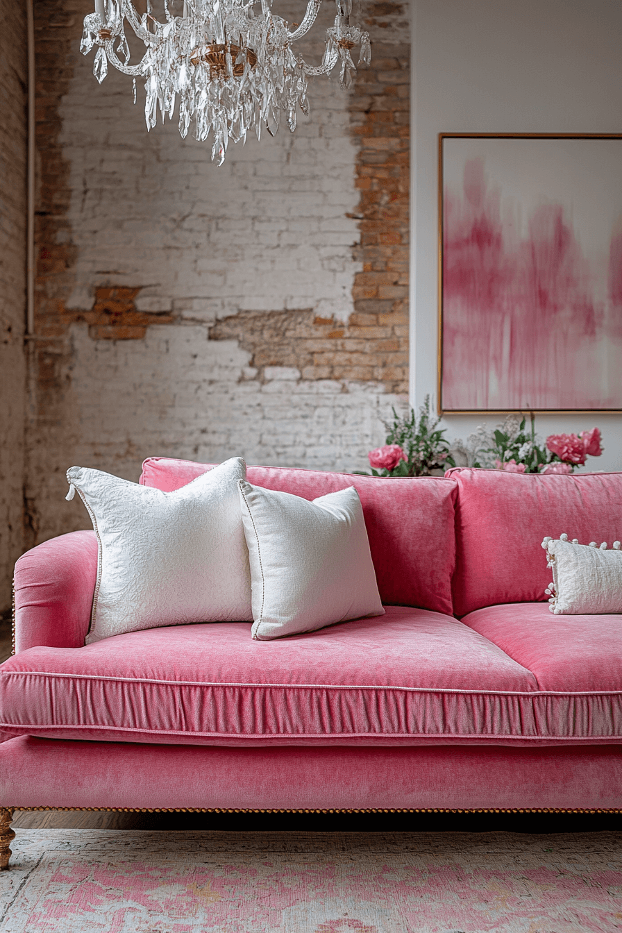 pink living room ideas