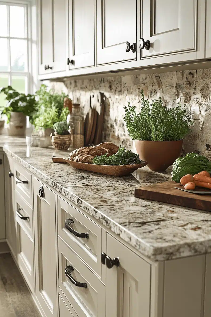 beige kitchen cabinets