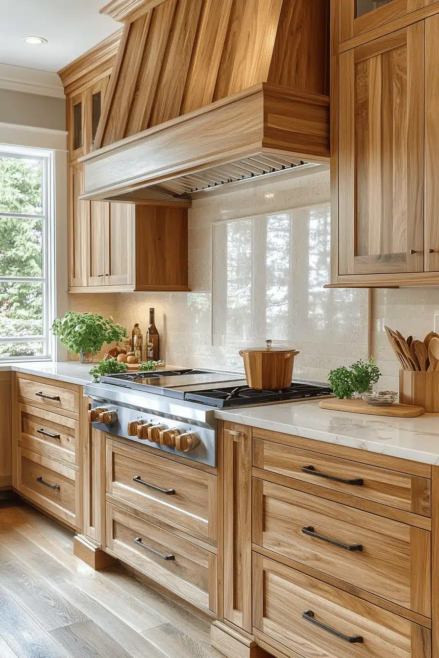 natural wood kitchen cabinets