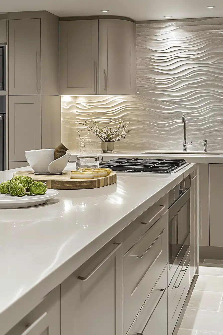 greige kitchen cabinets