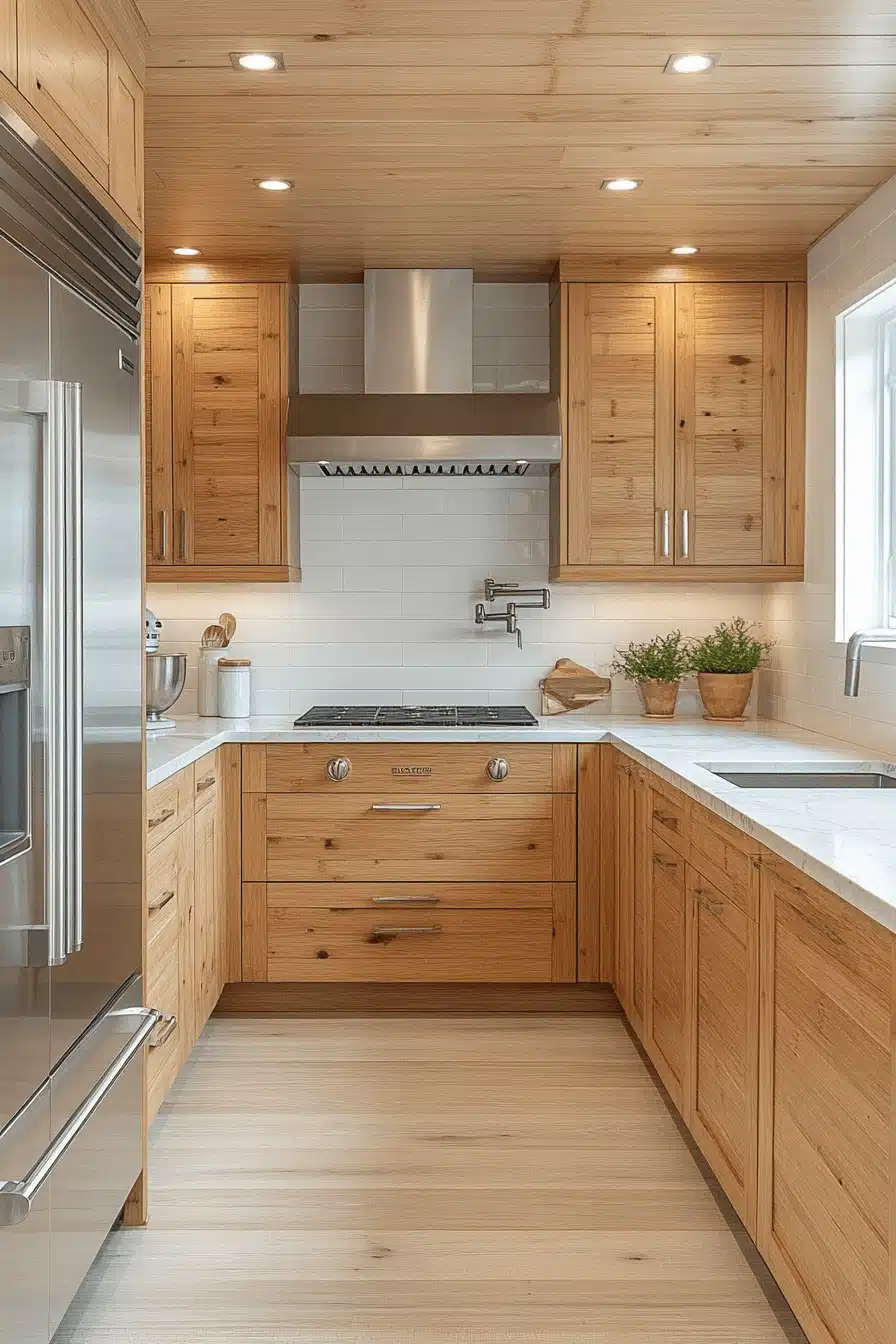natural wood kitchen cabinets