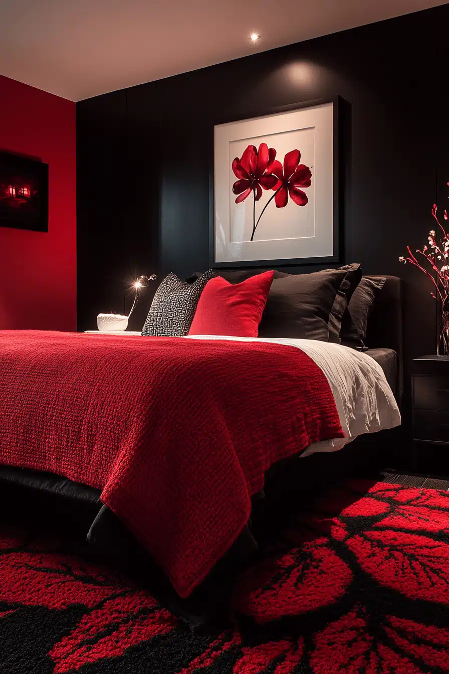 Red and black bedroom ideas