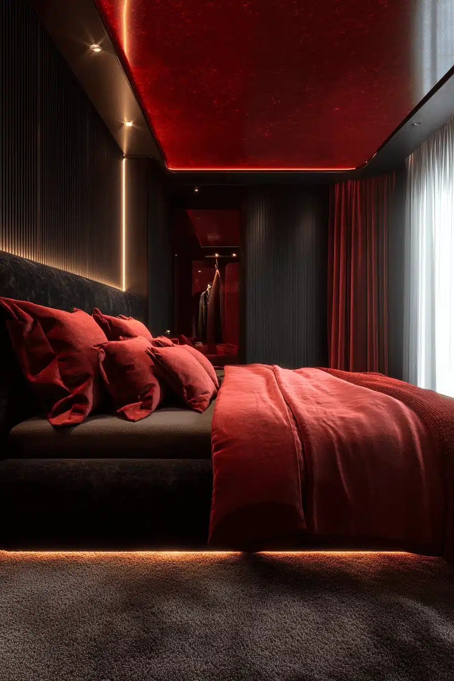Red and black bedroom ideas
