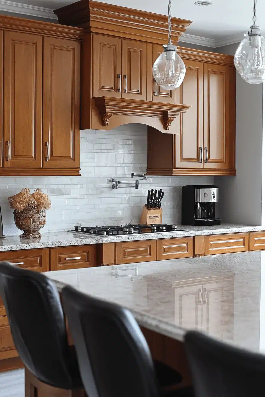 honey oak kitchen cabinets