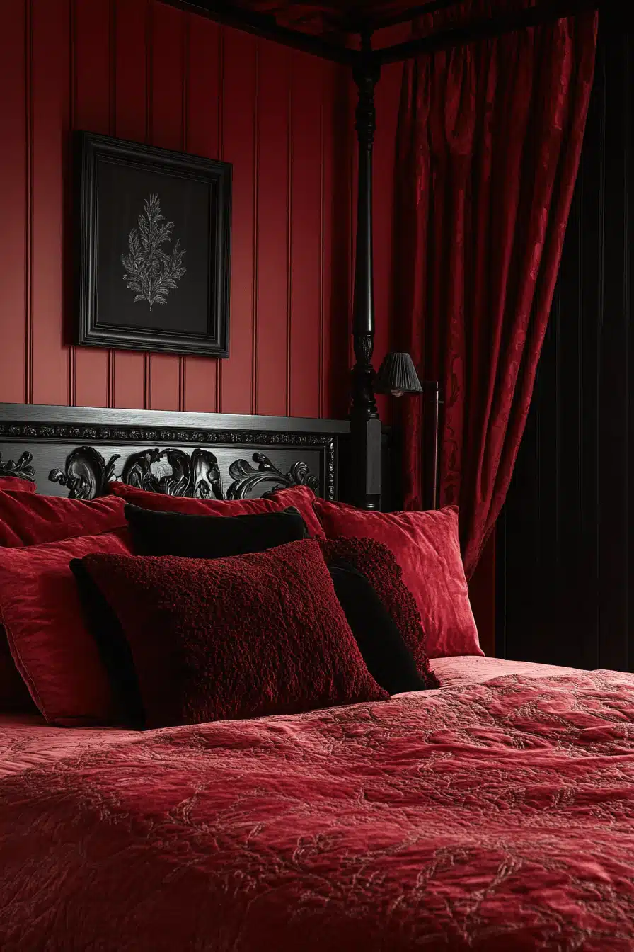 Red and black bedroom ideas