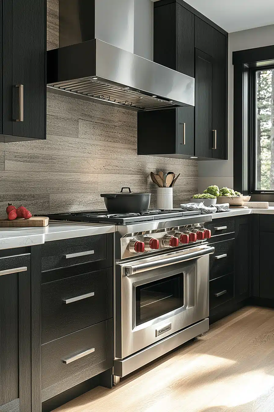 dark wood kitchen cabinets