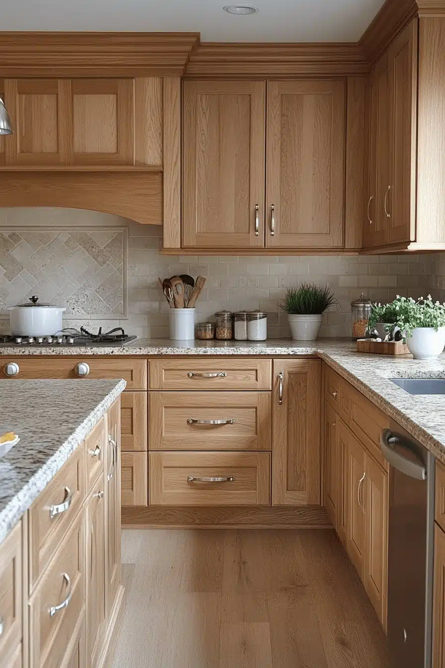 honey oak kitchen cabinets