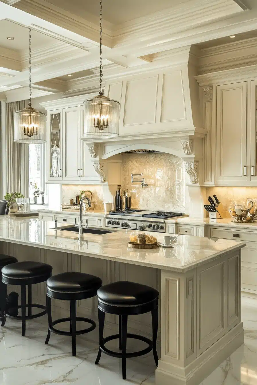 beige kitchen cabinets