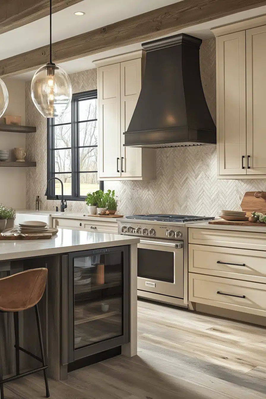 beige kitchen cabinets