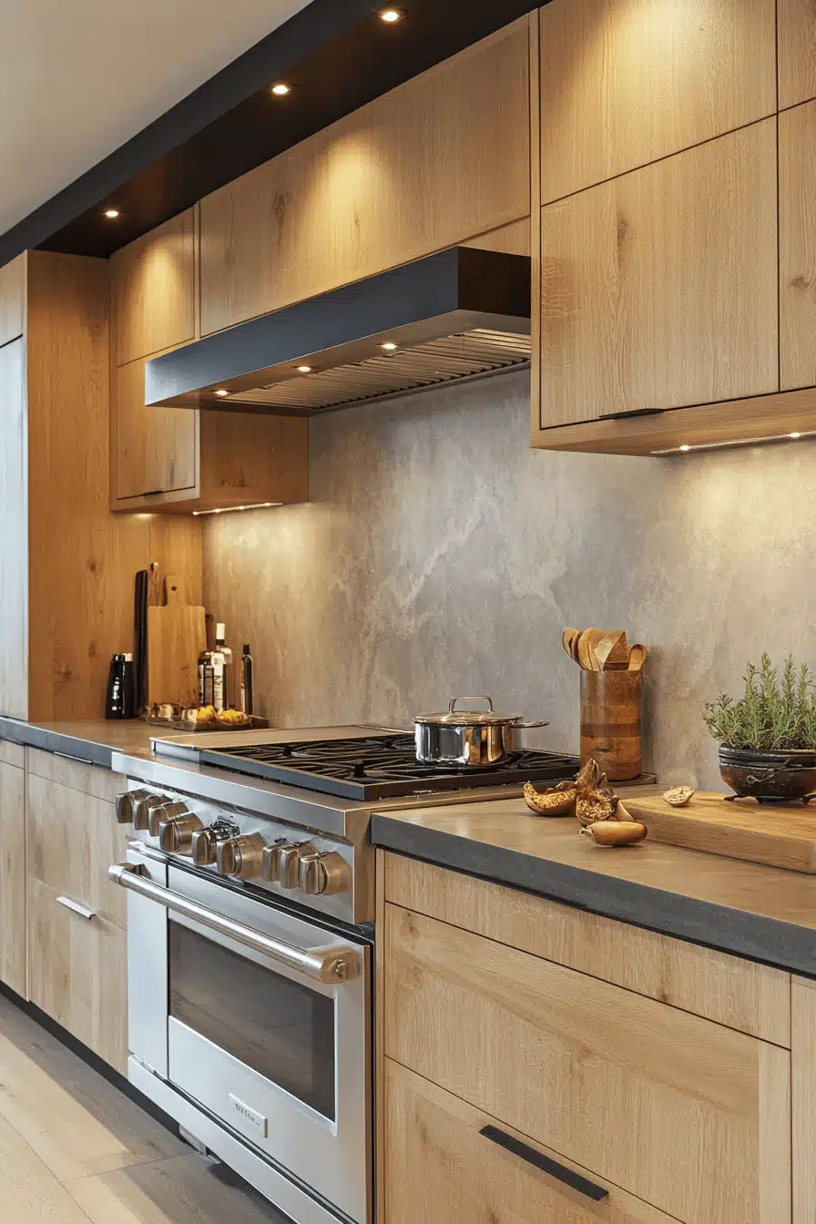 natural wood kitchen cabinets