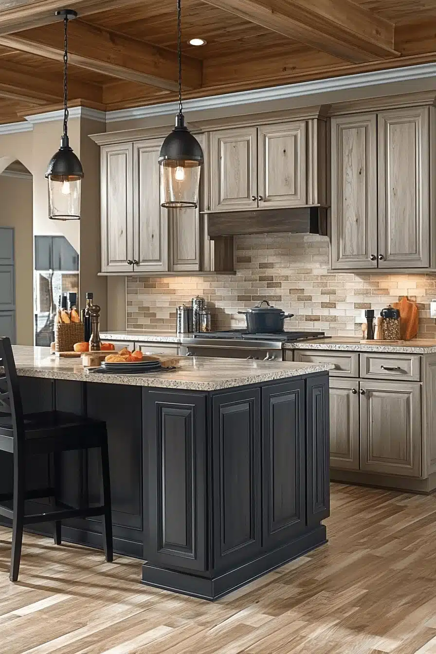 greige kitchen cabinets