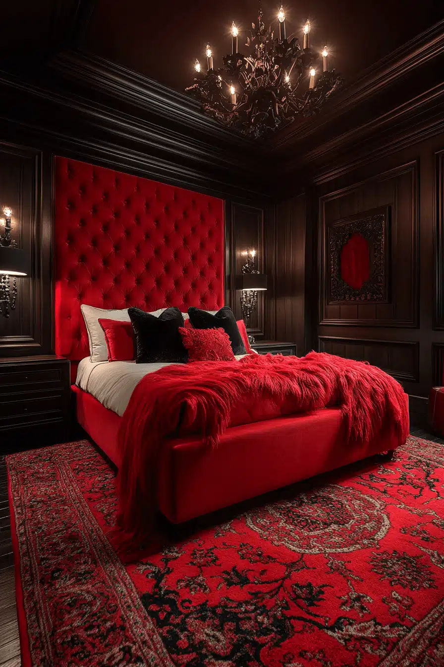 Red and black bedroom ideas