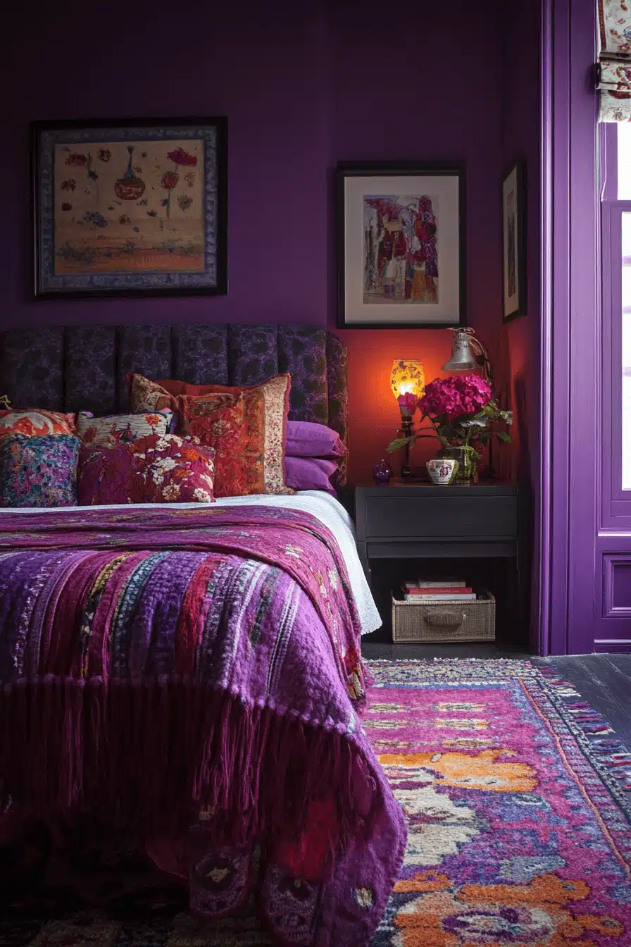 Purple Earthy Bedroom