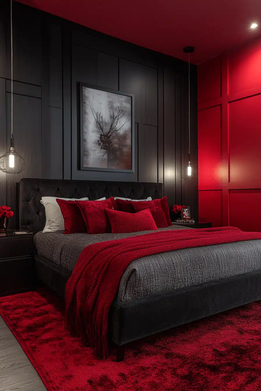 Red and black bedroom ideas