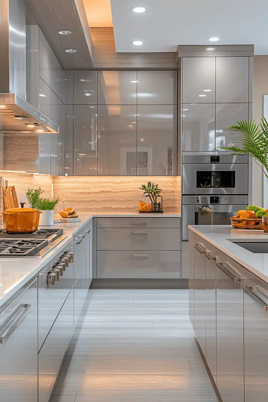 light gray kitchen cabinets