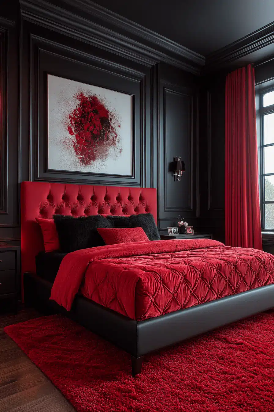 Red and black bedroom ideas