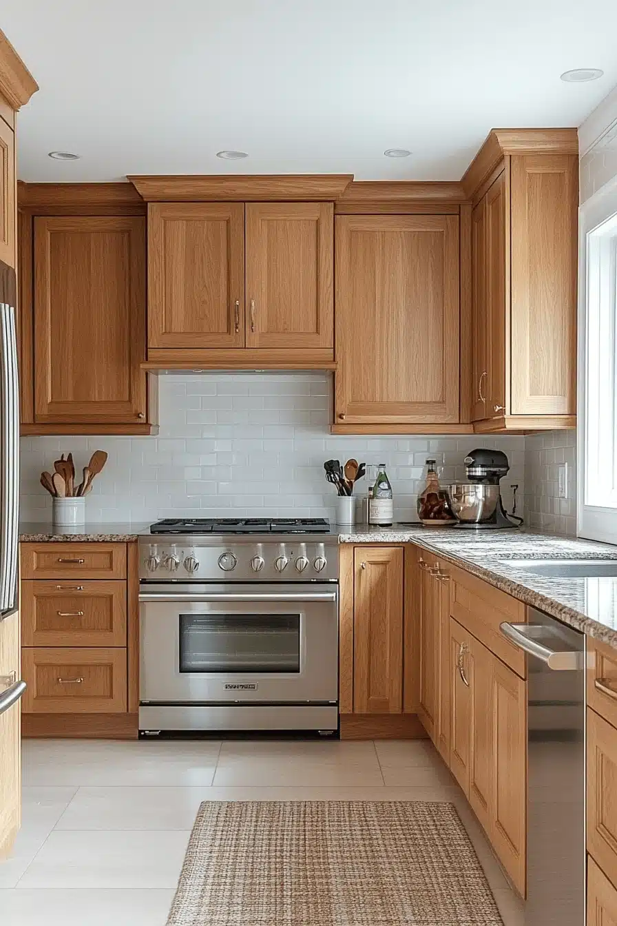 honey oak kitchen cabinets