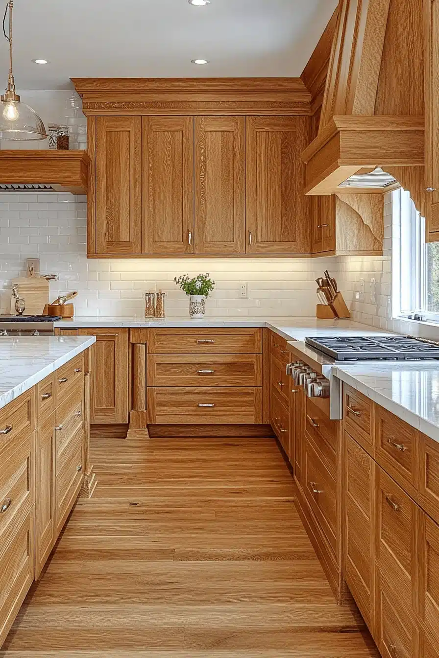 honey oak kitchen cabinets