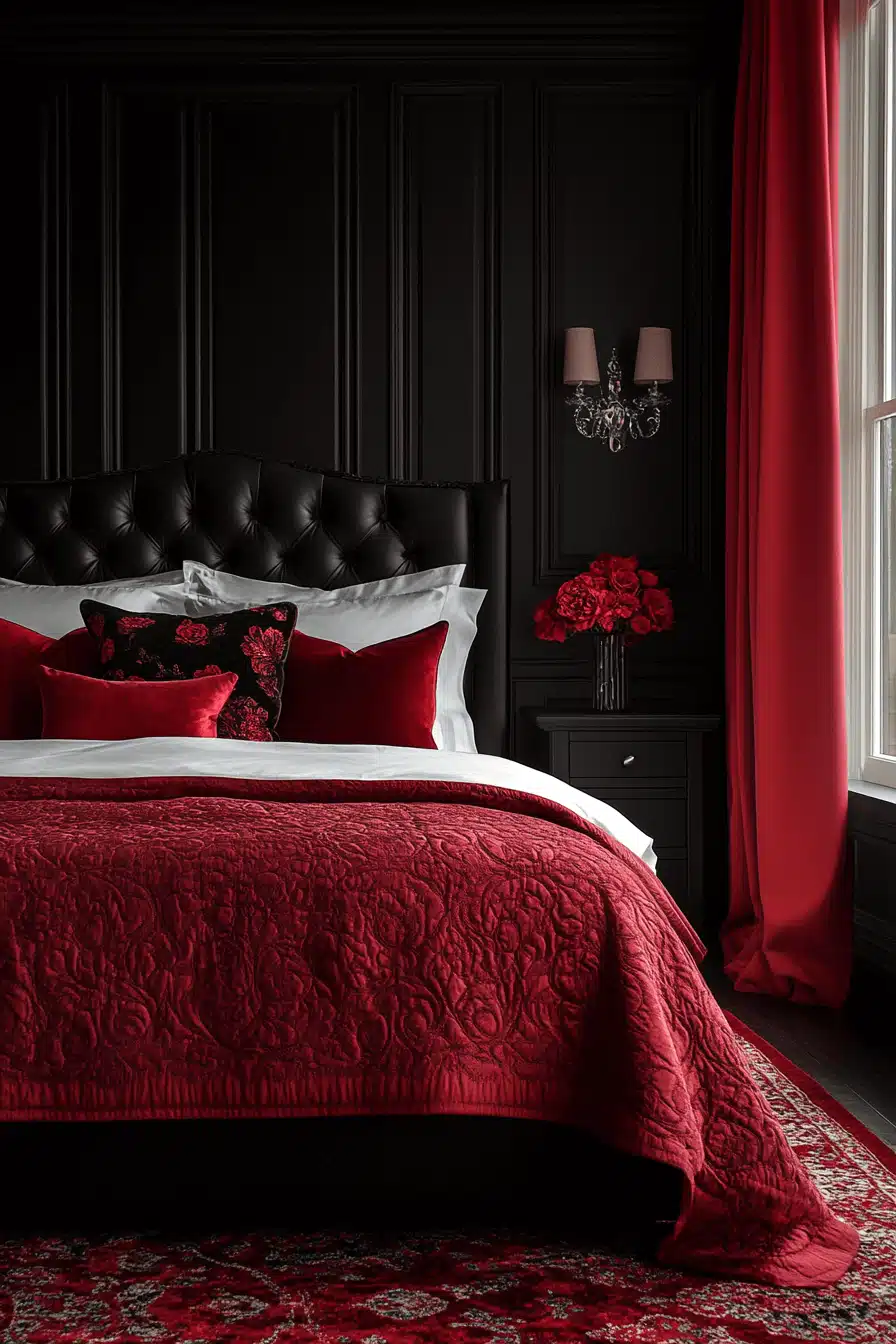 Red and black bedroom ideas