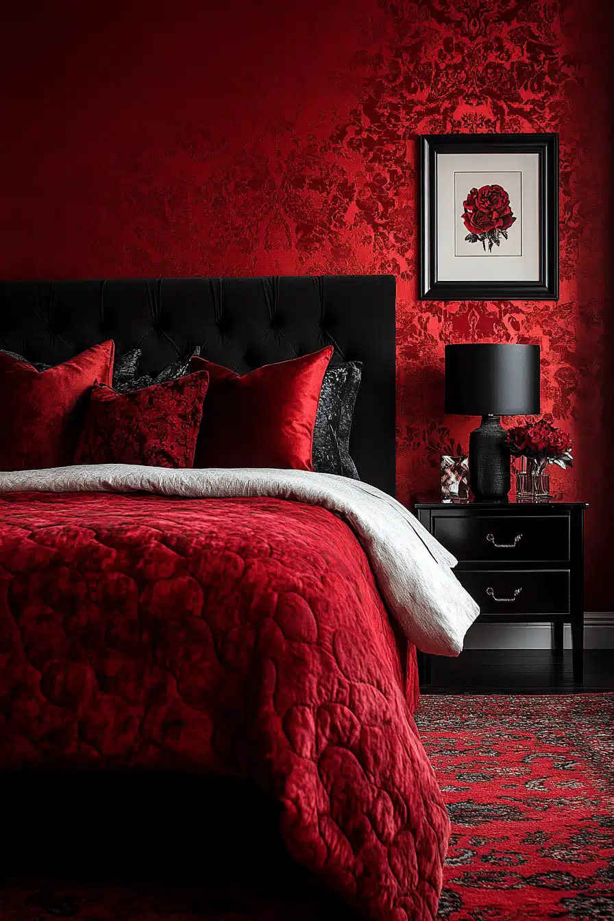 Red and black bedroom ideas