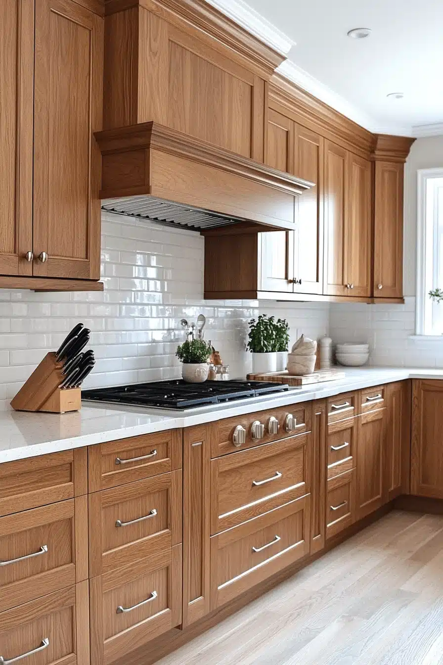 honey oak kitchen cabinets