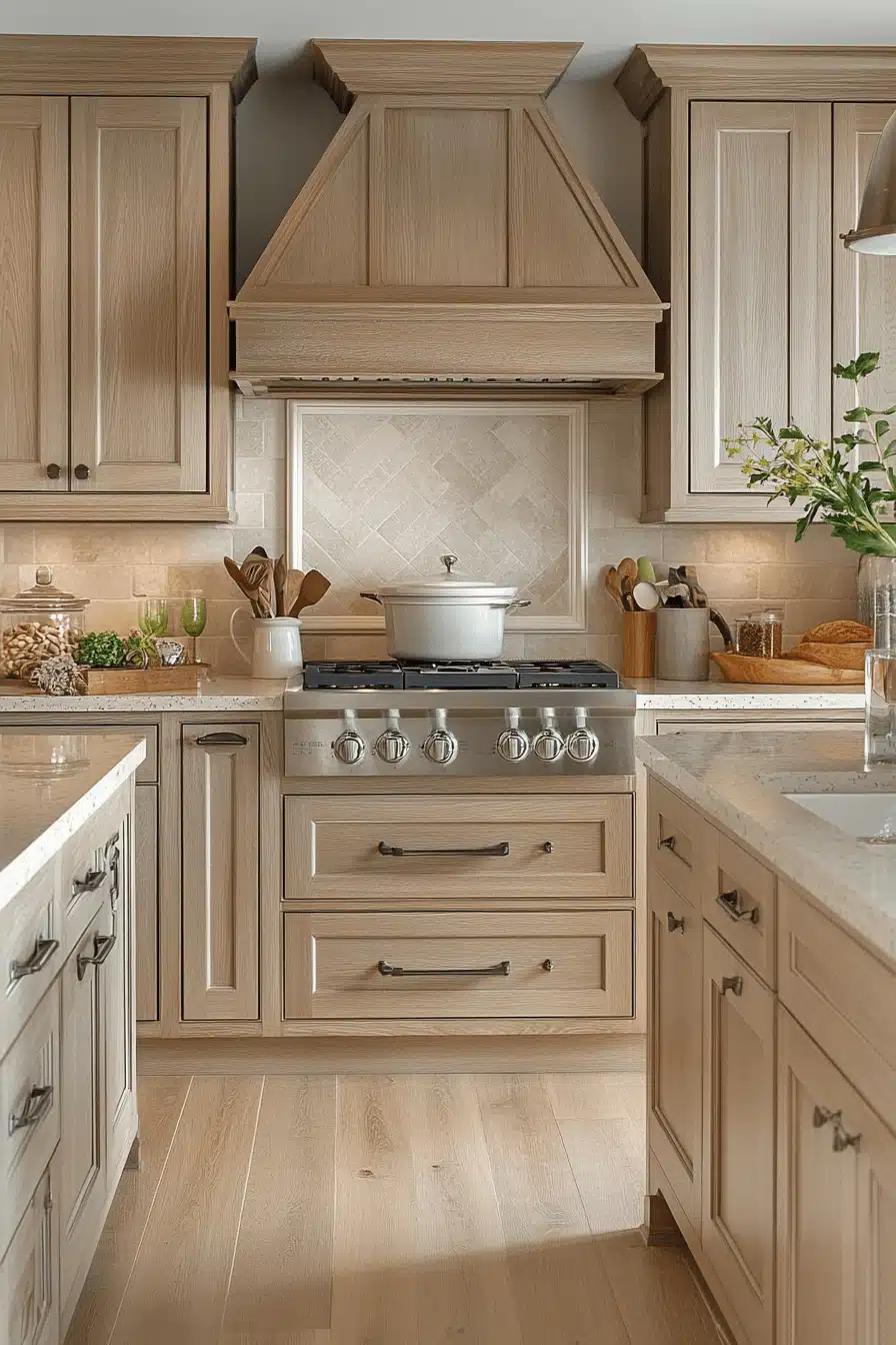 beige kitchen cabinets