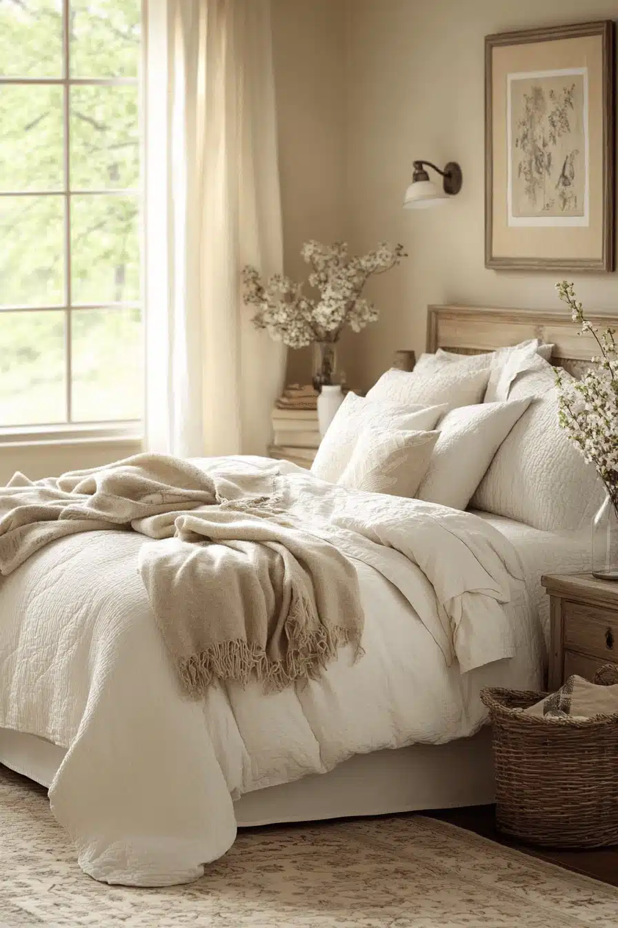 cozy neutral bedroom