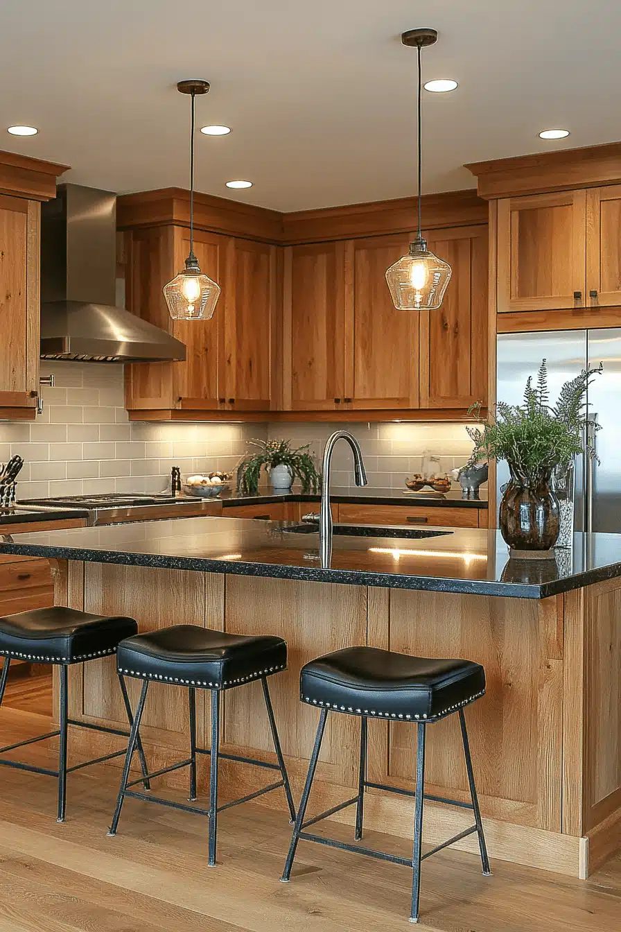 honey oak kitchen cabinets