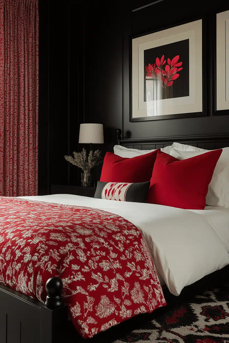Red and black bedroom ideas